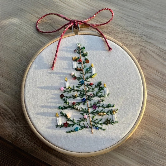 Christmas Tree Embroidery Kit – Beginner Friendly Beaded Craft Set