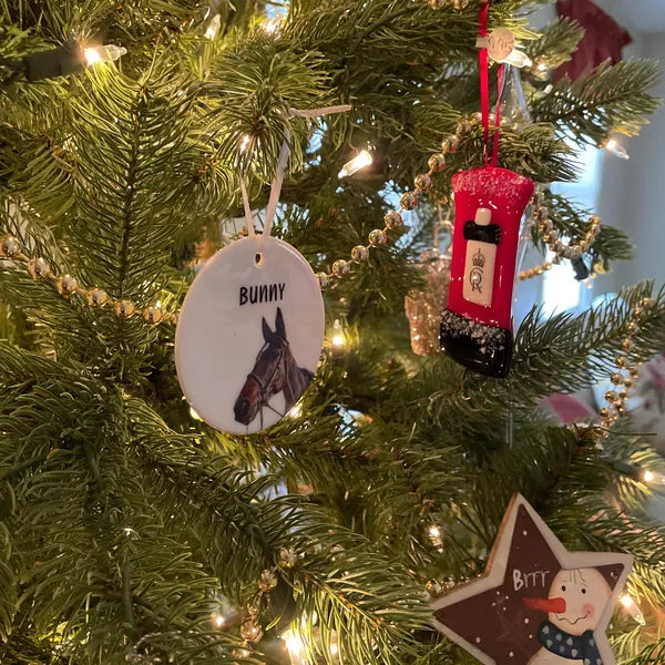 Personalized Horse  Ceramic Ornament 2025 | Custom Watercolor Photo Gift