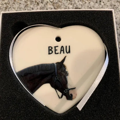 Personalized Horse  Ceramic Ornament 2025 | Custom Watercolor Photo Gift