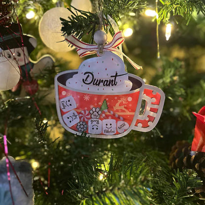Personalized Marshmallow Family Ornament 2025 | Custom Shake Cup Christmas