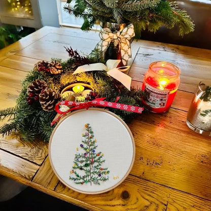Christmas Tree Embroidery Kit – Beginner Friendly Beaded Craft Set