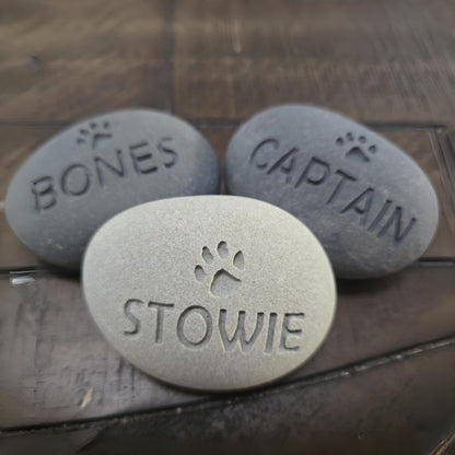Personalized Pet Memorial Stone | Custom Dog Cat Loss Gift | Mini Engraved Memorial Pebble Keepsake