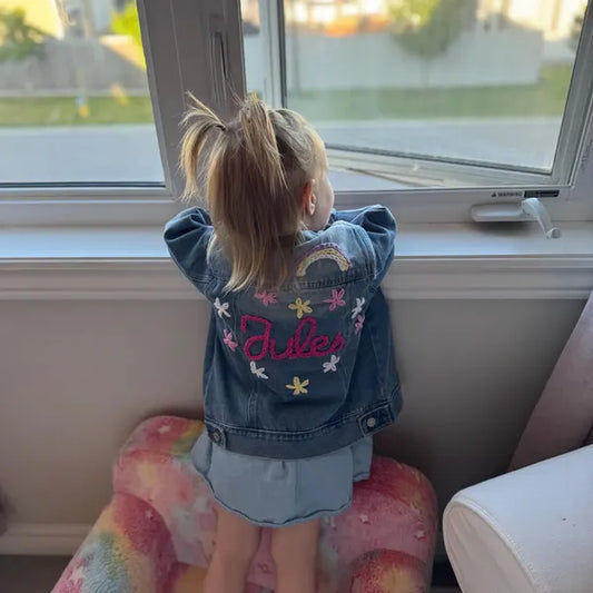 Personalized Baby Denim Jacket with Embroidery | Custom Name Gift