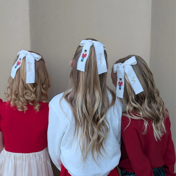 Personalized Nutcracker Christmas Hair Bow Clip for Girls