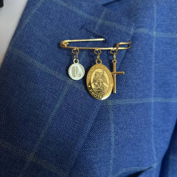 Personalized Saint Keepsake Pin | Catholic Faith Gift Jewelry