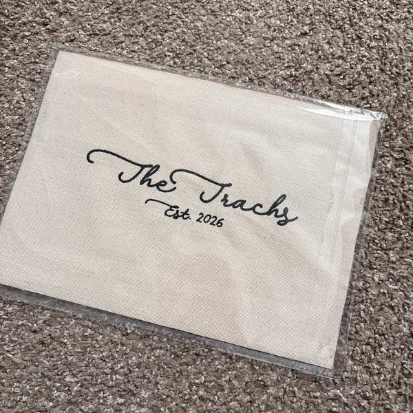 Personalized Embroidered Family Name Sign | Housewarming Gift