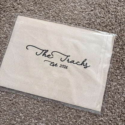 Personalized Embroidered Family Name Sign | Housewarming Gift