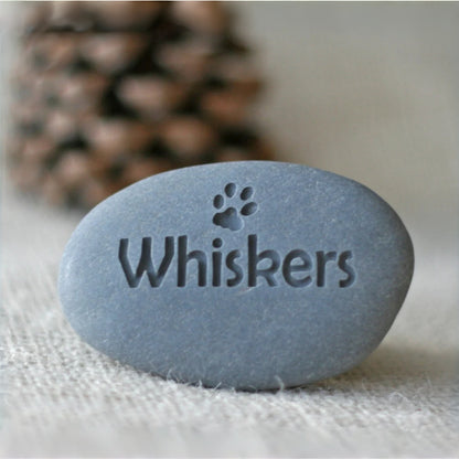Personalized Pet Memorial Stone | Custom Dog Cat Loss Gift | Mini Engraved Memorial Pebble Keepsake