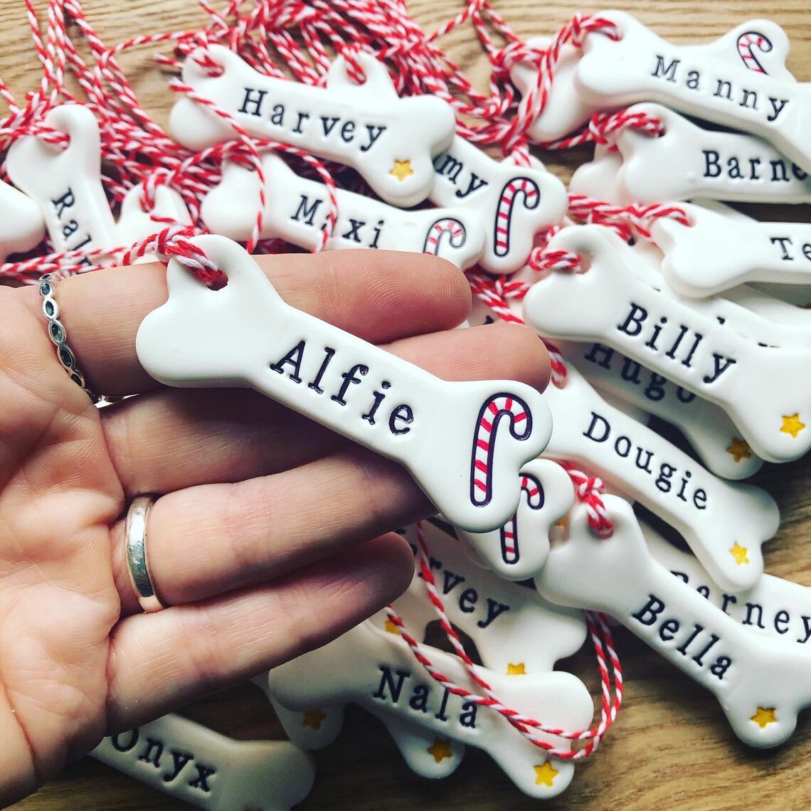 Personalized Name Bone Christmas Ornament | Pet Name Gift