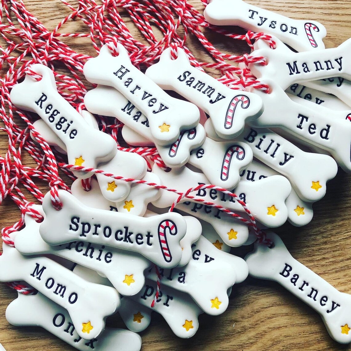 Personalized Name Bone Christmas Ornament | Pet Name Gift