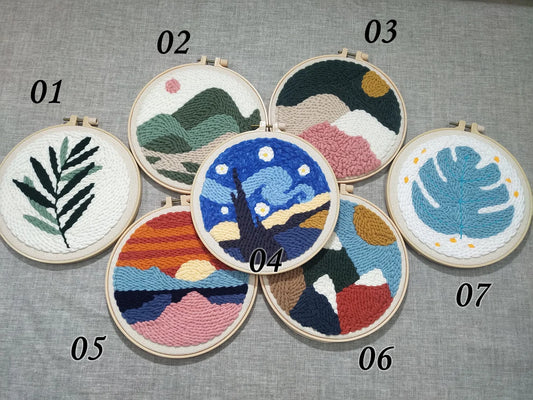 Punch Needle Kit for Beginners – Starter Embroidery Tool Set with Yarn & Hoop
