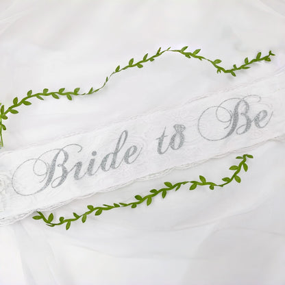 Personalized Lace Satin Bridal Sash | Custom Wedding Party Sash