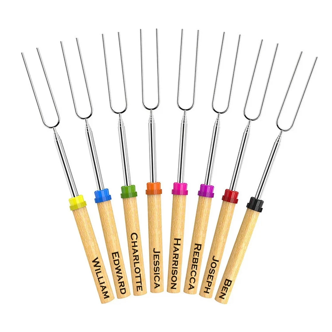 Personalized Marshmallow Roasting Stick – Engraved Telescopic Fork