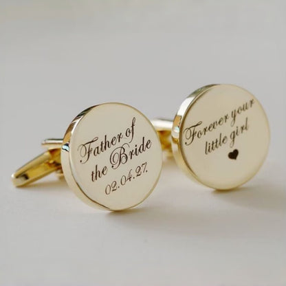 Personalized Engraved Cufflinks | Custom Wedding Gift for Him