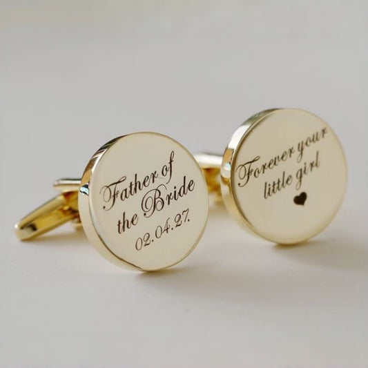 Personalized Engraved Cufflinks | Custom Wedding Gift for Him