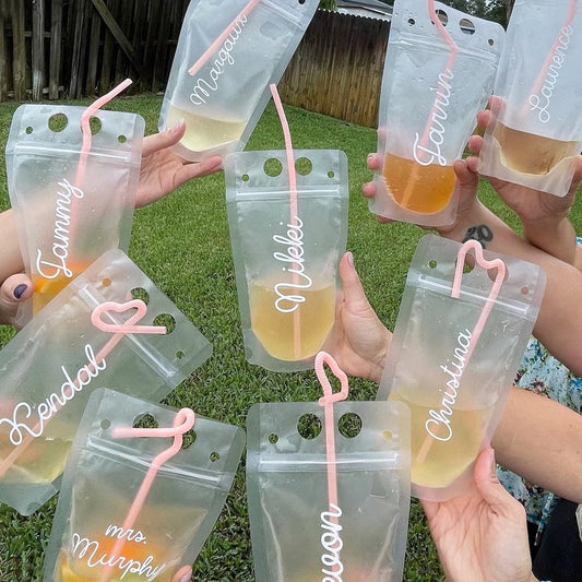 Personalized Bridesmaid Drink Pouches | Bachelorette Party Favors