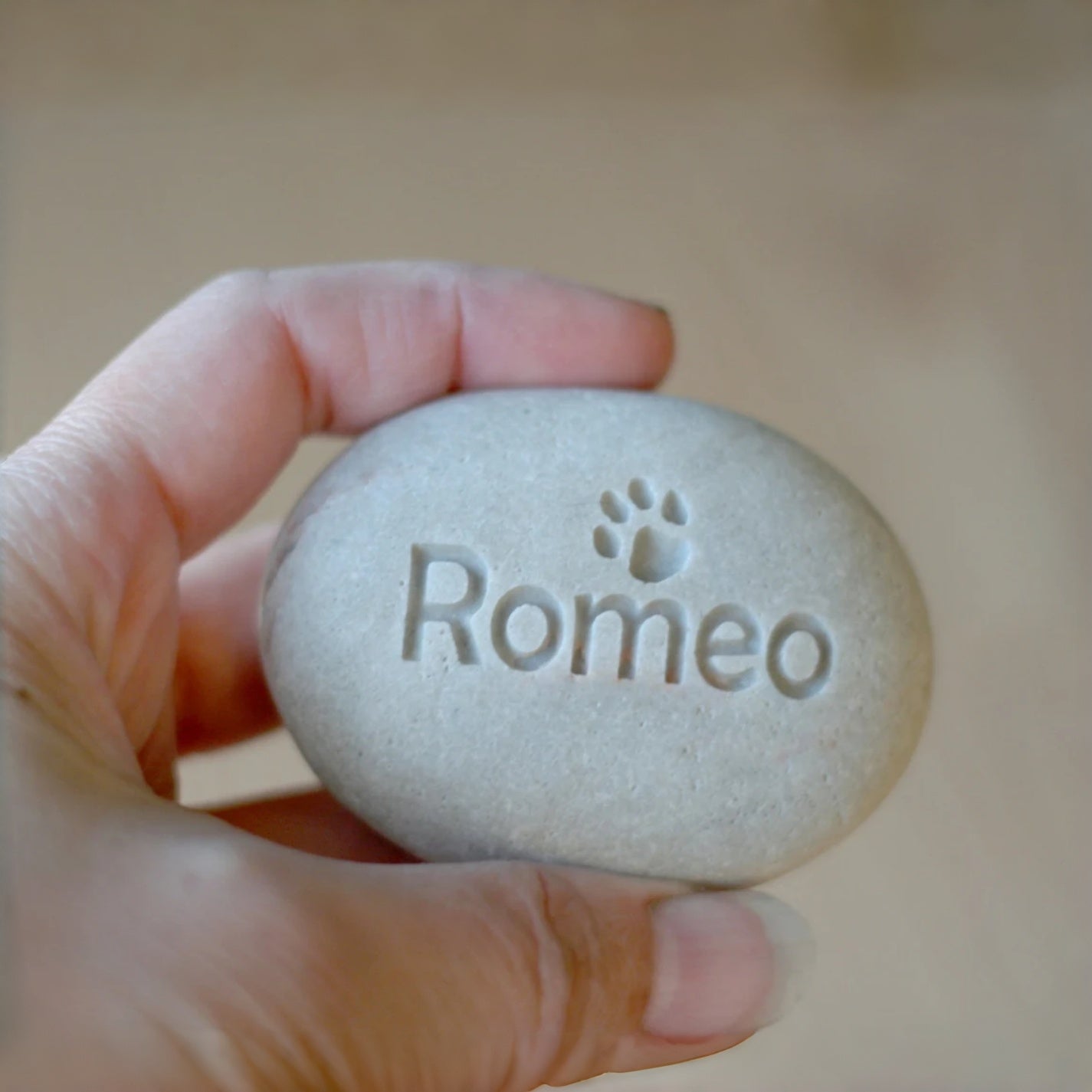 Personalized Pet Memorial Stone | Custom Dog Cat Loss Gift | Mini Engraved Memorial Pebble Keepsake