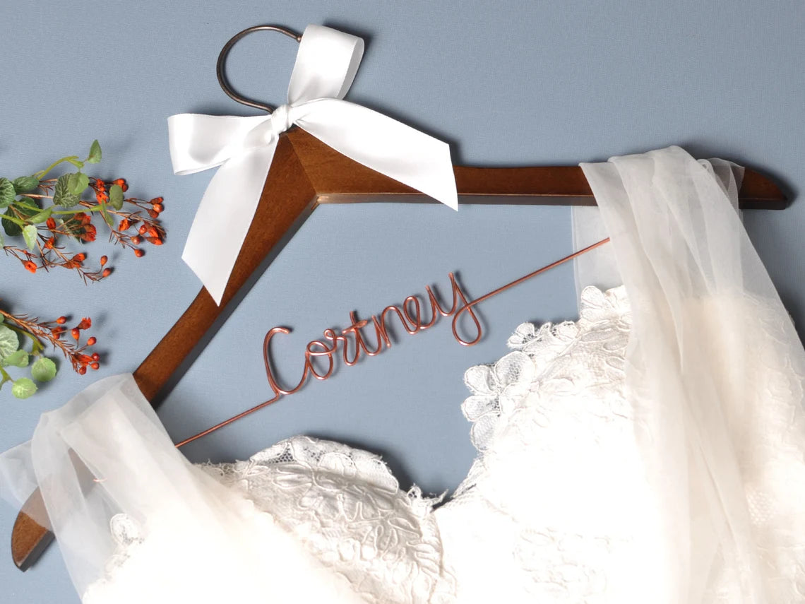 Personalized Bridal Hanger | Custom Wedding Dress Hanger with Name & Date
