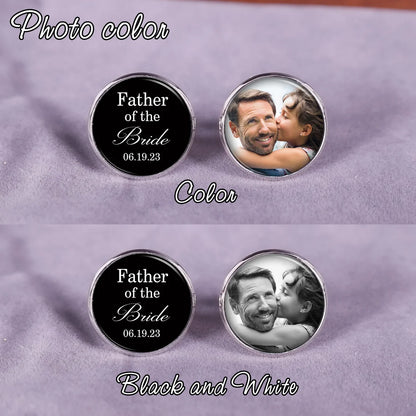 Personalized Father of the Bride Photo Cufflinks Wedding Gift