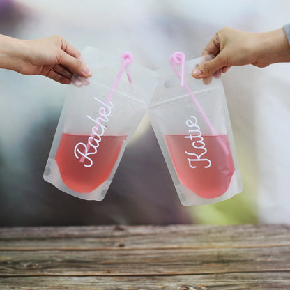 Personalized Bridesmaid Drink Pouches | Bachelorette Party Favors