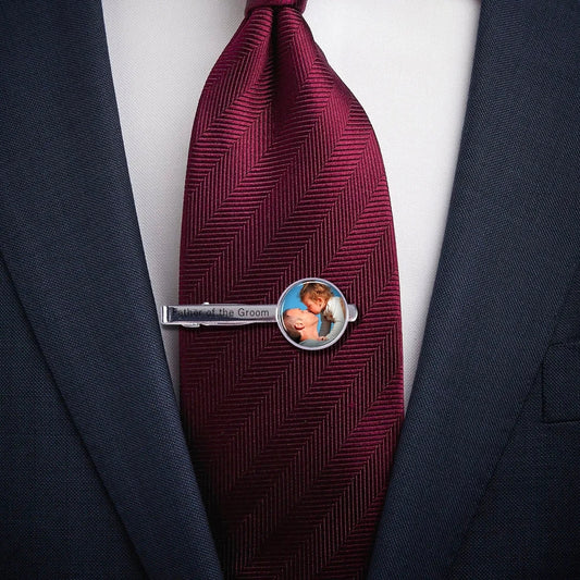 Custom Photo Tie Clip – Personalized Wedding, Birthday & Memorial Gift