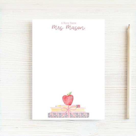 Personalized Teacher Notepad – Custom Name School Writing Pad