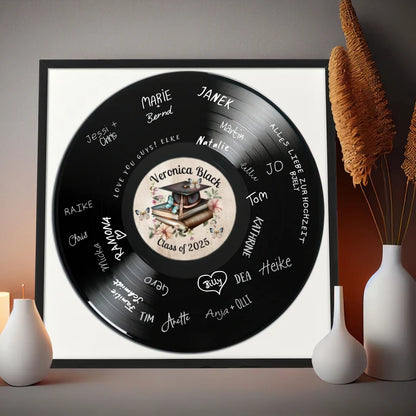 Vinyl Record DIY Graduation Party Guest Book – Custom Gift🎓