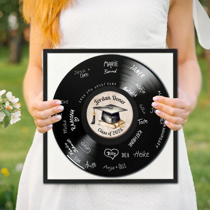 Vinyl Record DIY Graduation Party Guest Book – Custom Gift🎓
