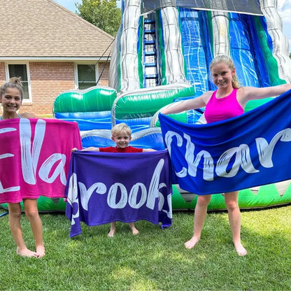 Personalisiertes Strandtuch, Geburtstagsgeschenk, Poolparty, Urlaubsgeschenk, Junggesellenabschied 