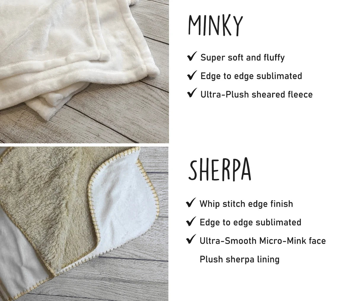 Personalized Checkerboard Blanket – Custom Name Sherpa & Flannel Throws