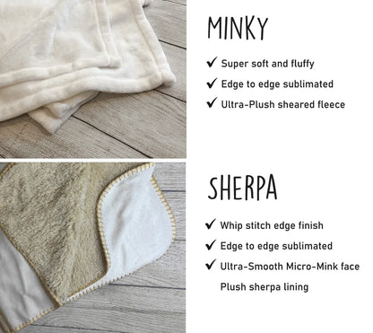 Personalized Checkerboard Blanket – Custom Name Sherpa & Flannel Throws