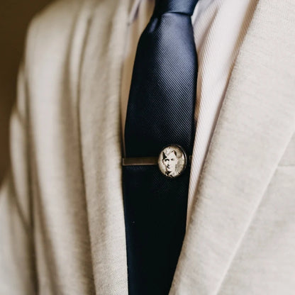 Custom Photo Tie Clip – Personalized Wedding, Birthday & Memorial Gift