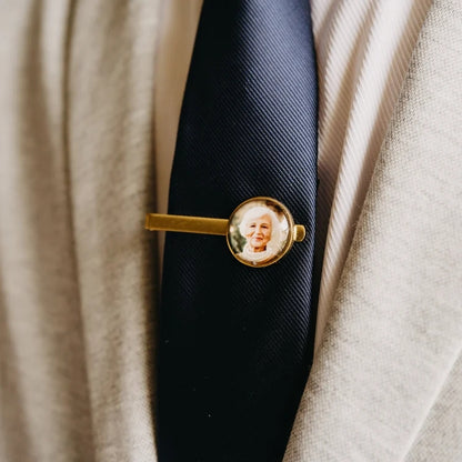 Custom Photo Tie Clip – Personalized Wedding, Birthday & Memorial Gift