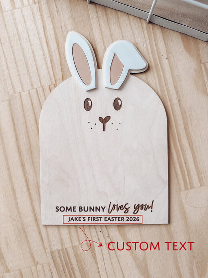 Some Bunny Loves You Footprint Sign – Baby’s First Easter Keepsake