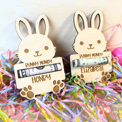 Personalized Easter Bunny Money Holder| Easter Basket Stuffer| Easter Basket Tag