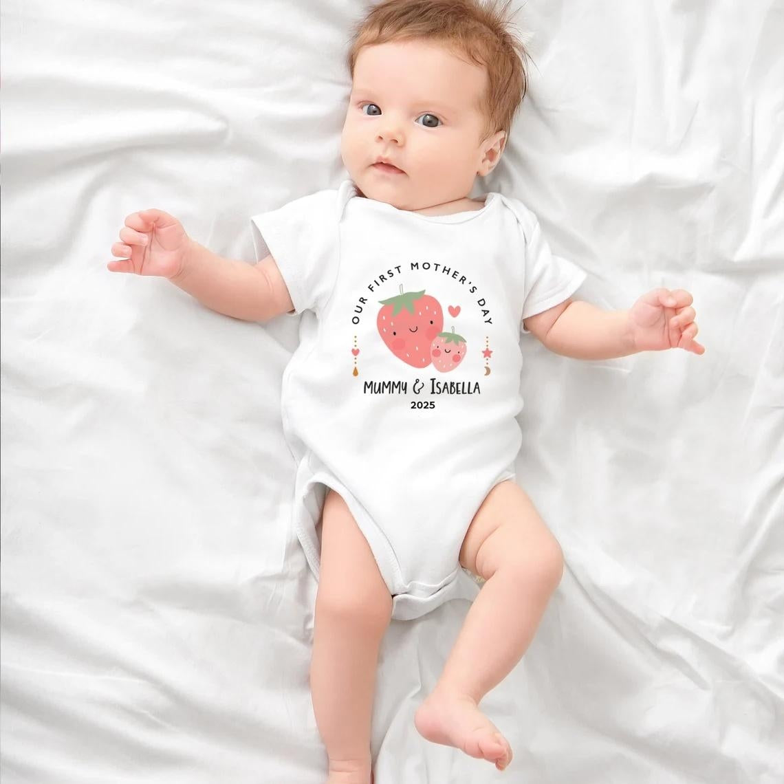Personalized Our First Mother’s Day T-Shirt & Baby Bodysuit – Mama & Me Gift