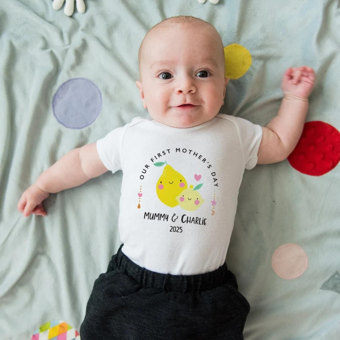 Personalized Our First Mother’s Day T-Shirt & Baby Bodysuit – Mama & Me Gift
