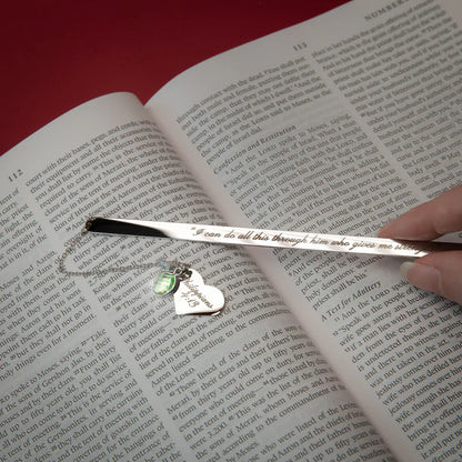 Personalized Bible Bookmark | Custom Engraved with Verse & Birthstone