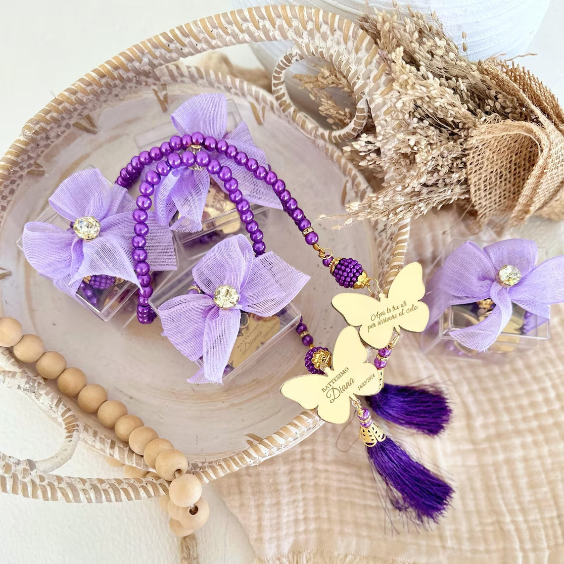 Custom Baptism Rosary Favors – Personalized Party Gift