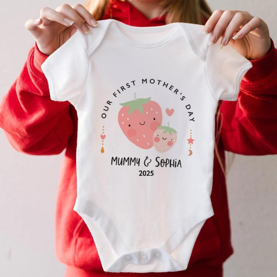 Personalized Our First Mother’s Day T-Shirt & Baby Bodysuit – Mama & Me Gift