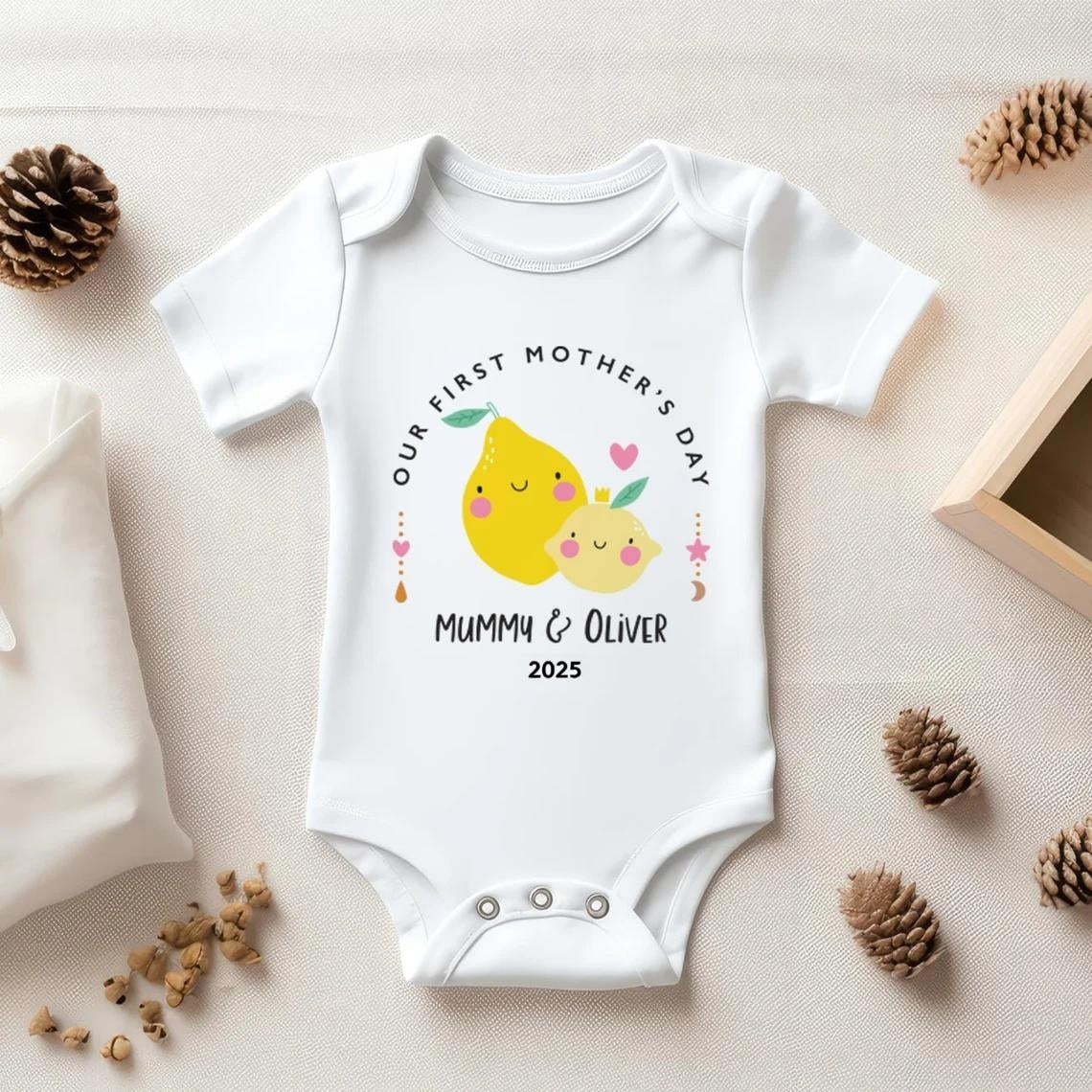 Personalized Our First Mother’s Day T-Shirt & Baby Bodysuit – Mama & Me Gift