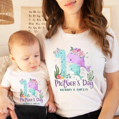 Our First Mother's Day Matching Shirt | Custom Mom & Baby Outfit
