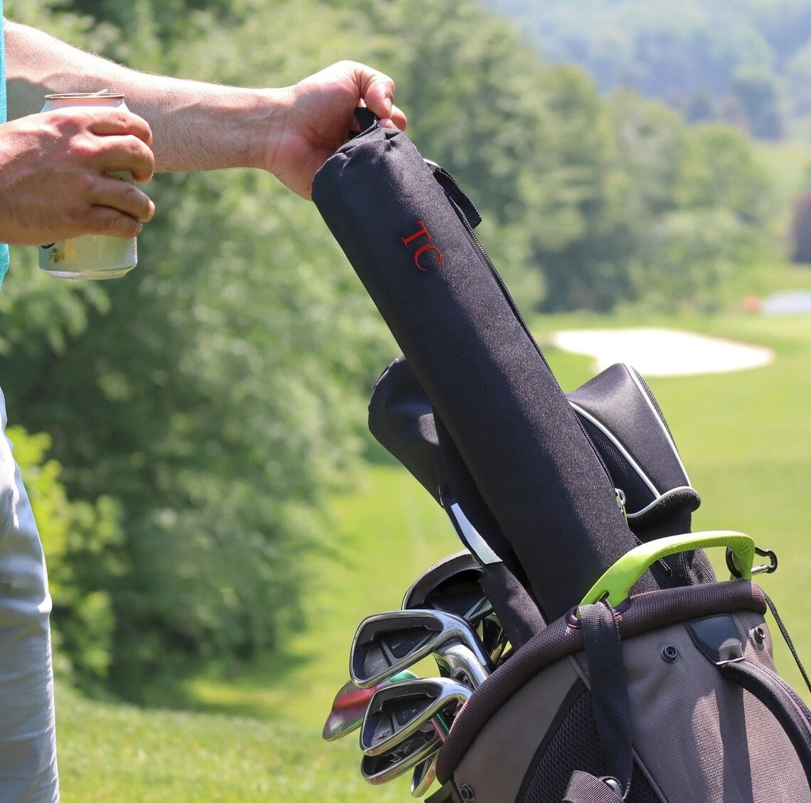 Personalized Embroidered Golf Bag Cooler – Custom Beer Sleeve for Golfers