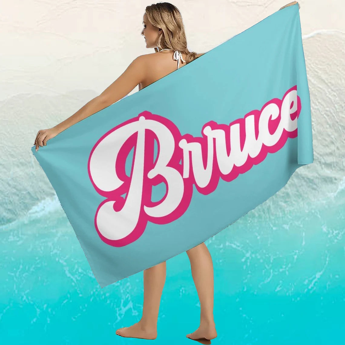 Personalized Name Quick Dry Soft Colorful Beach Towel