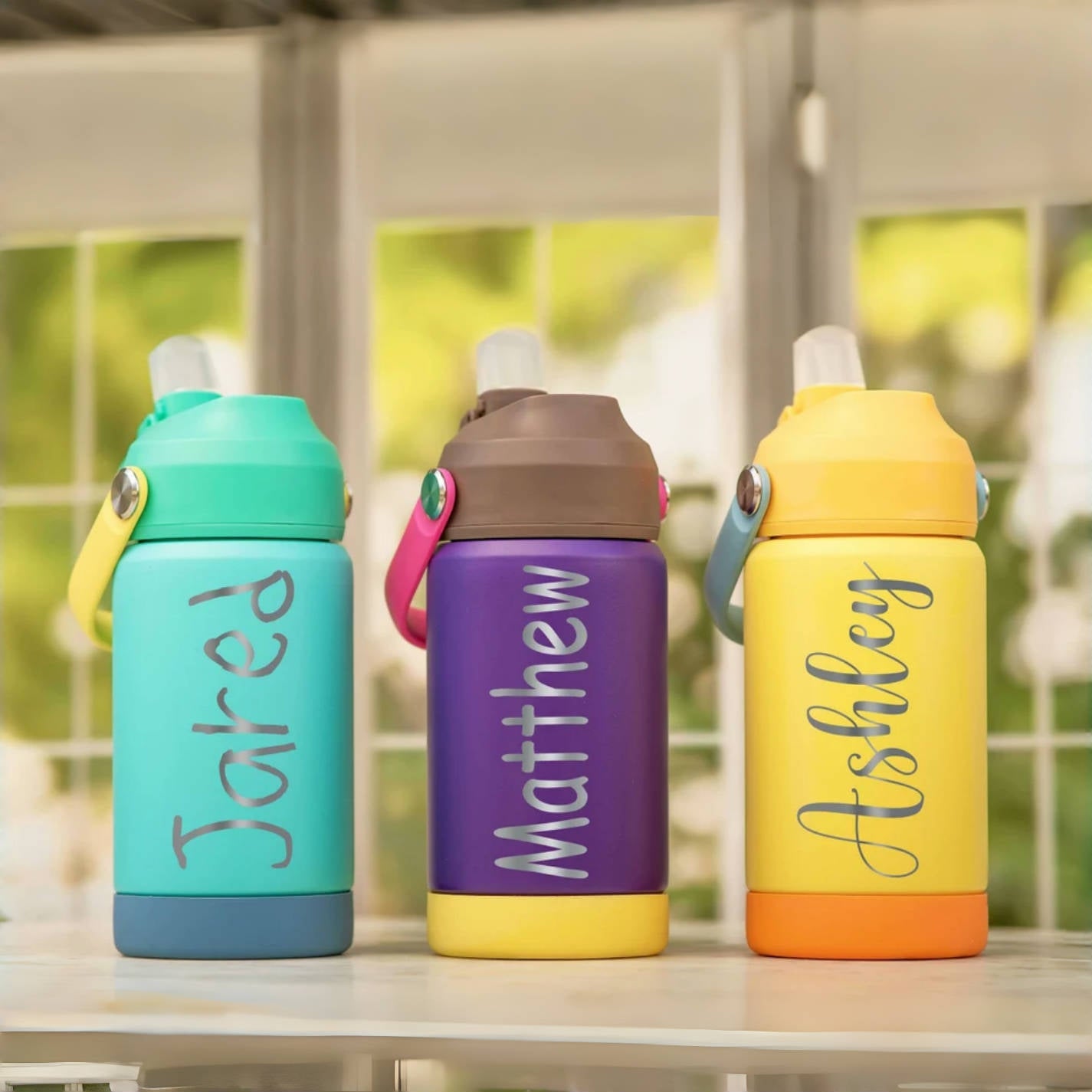 Personalized Name Kids Water Bottle – 12oz Stainless Steel Tumbler