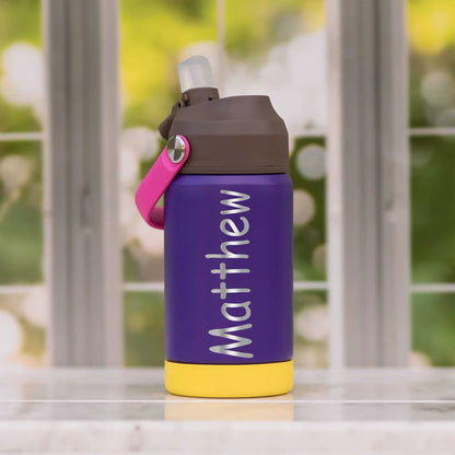 Personalized Name Kids Water Bottle – 12oz Stainless Steel Tumbler