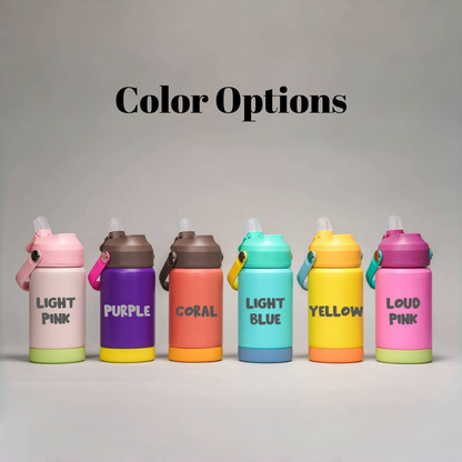 Personalized Name Kids Water Bottle – 12oz Stainless Steel Tumbler