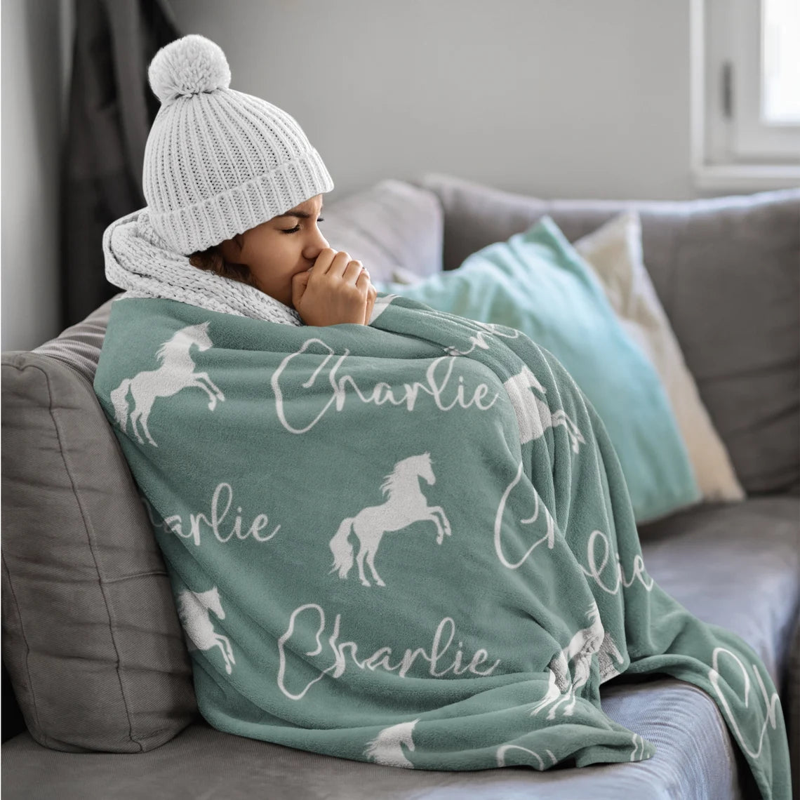 Cadeau pour fille cavalière, couverture de cheval personnalisée, couverture de cheval personnalisée, couverture avec nom de cheval, cadeau pour amoureux des poneys, couverture équestre