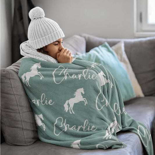 Cadeau pour fille cavalière, couverture de cheval personnalisée, couverture de cheval personnalisée, couverture avec nom de cheval, cadeau pour amoureux des poneys, couverture équestre