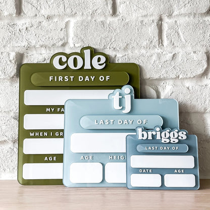 Personalized Acrylic First & Last Day of School Sign – Custom Back to School Photo Prop
